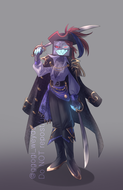 "Valentino pirate AU" and "Vox pirate AU"