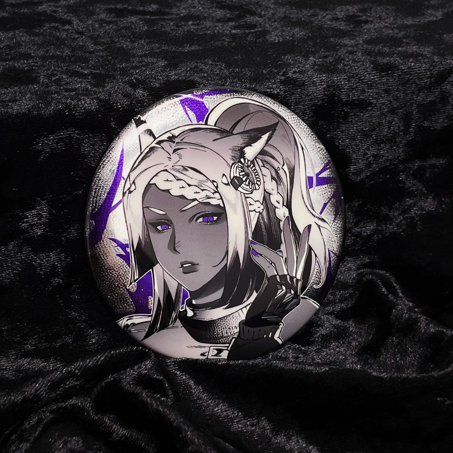 FINALFANTASY XIV FF14 The Arcadion 75mm Double-Sided Holographic Badge