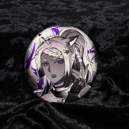 FINALFANTASY XIV FF14 The Arcadion 75mm Double-Sided Holographic Badge
