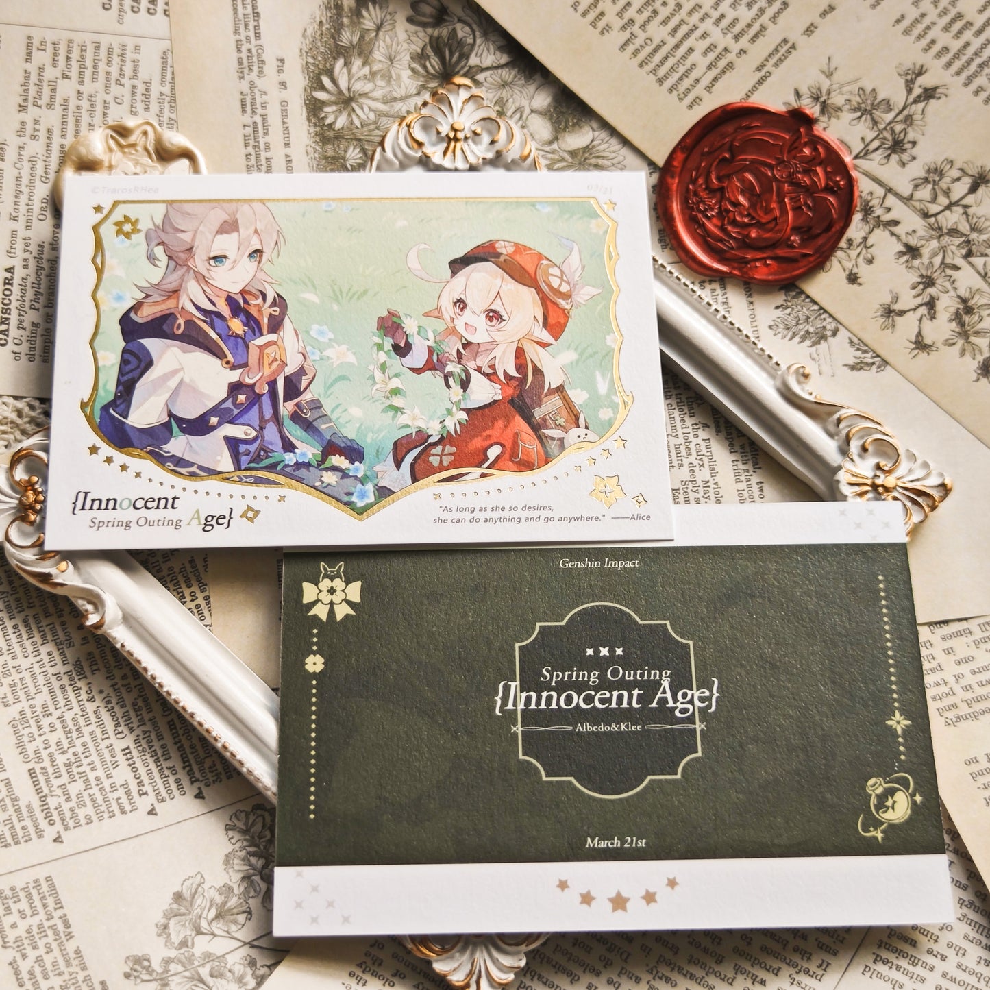 [In stock] Genshin Klee&Albedo Innocent Age Card Set