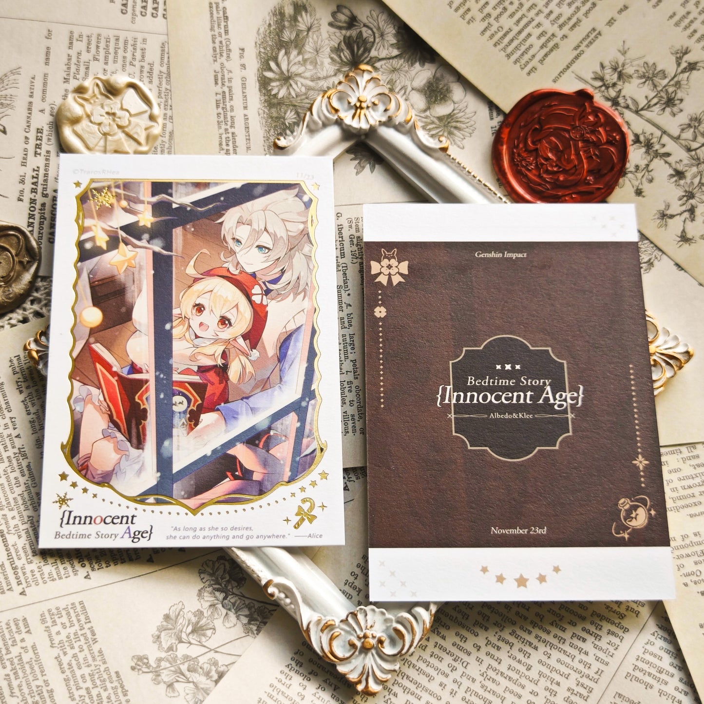 [In stock] Genshin Klee&Albedo Innocent Age Card Set