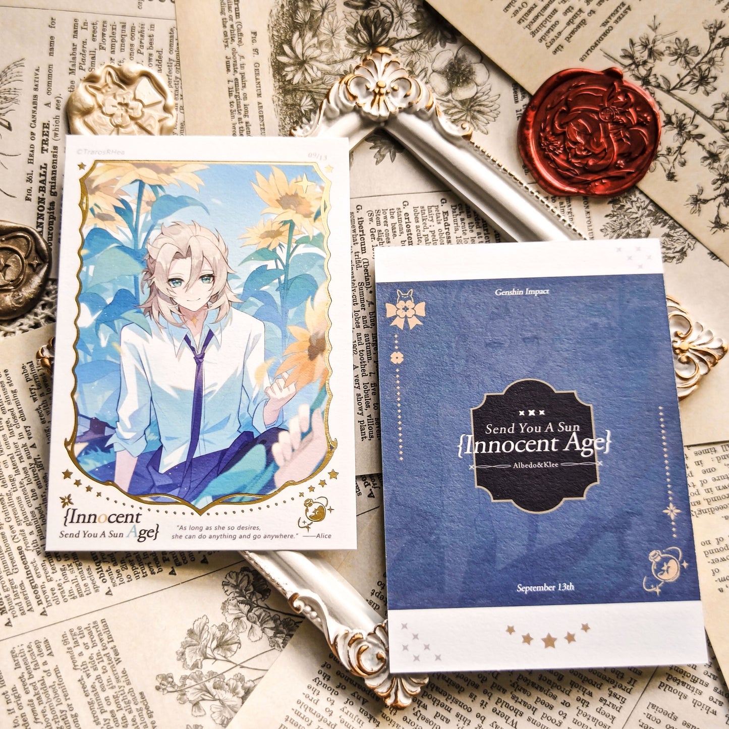[In stock] Genshin Klee&Albedo Innocent Age Card Set