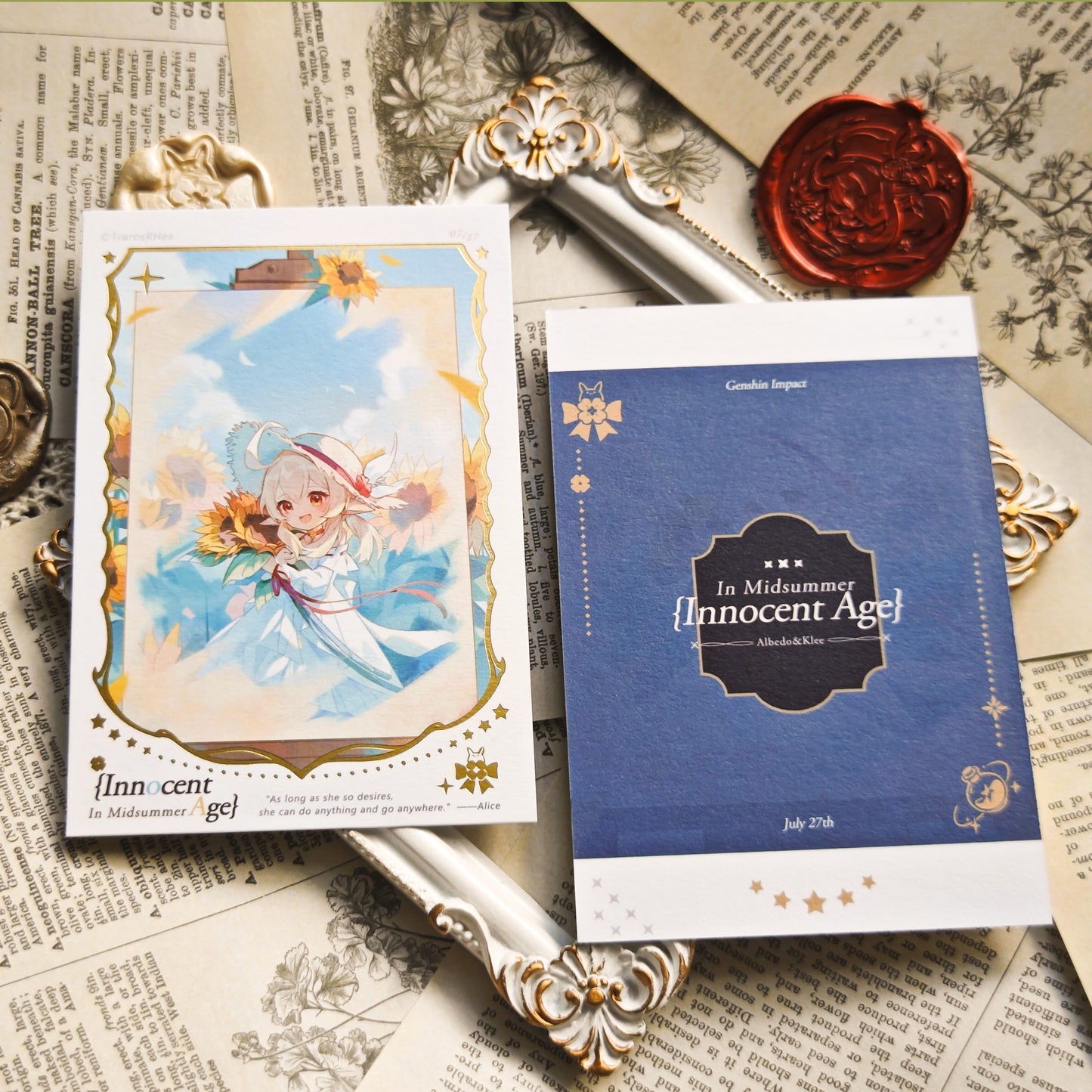 [In stock] Genshin Klee&Albedo Innocent Age Card Set
