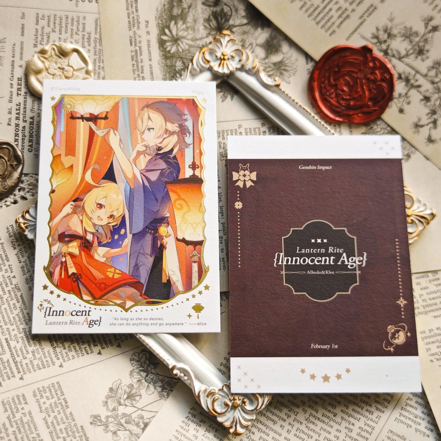 [In stock] Genshin Klee&Albedo Innocent Age Card Set