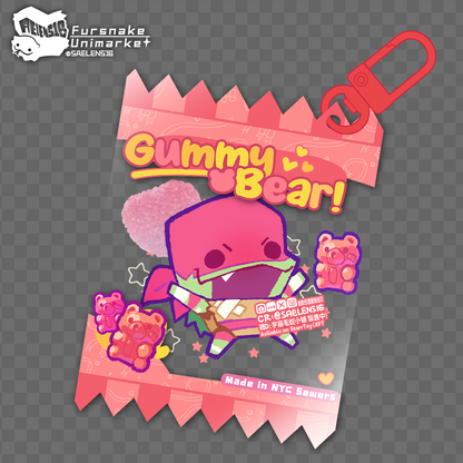 ROTTMNT Candy Bag Shaker Keychain Puffy Squishy PVC Charm