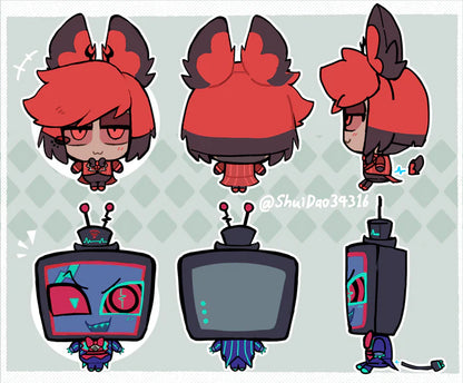 [Pre-order] 10cm Alastor & Vox Plush Dolls
