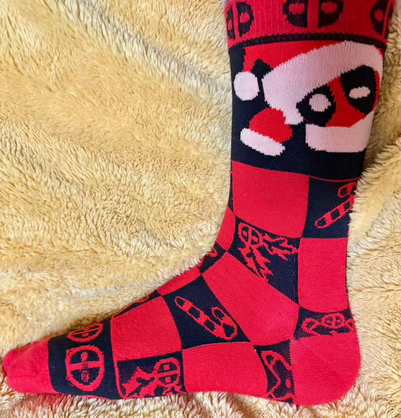 Dp fan-made content Christmas socks