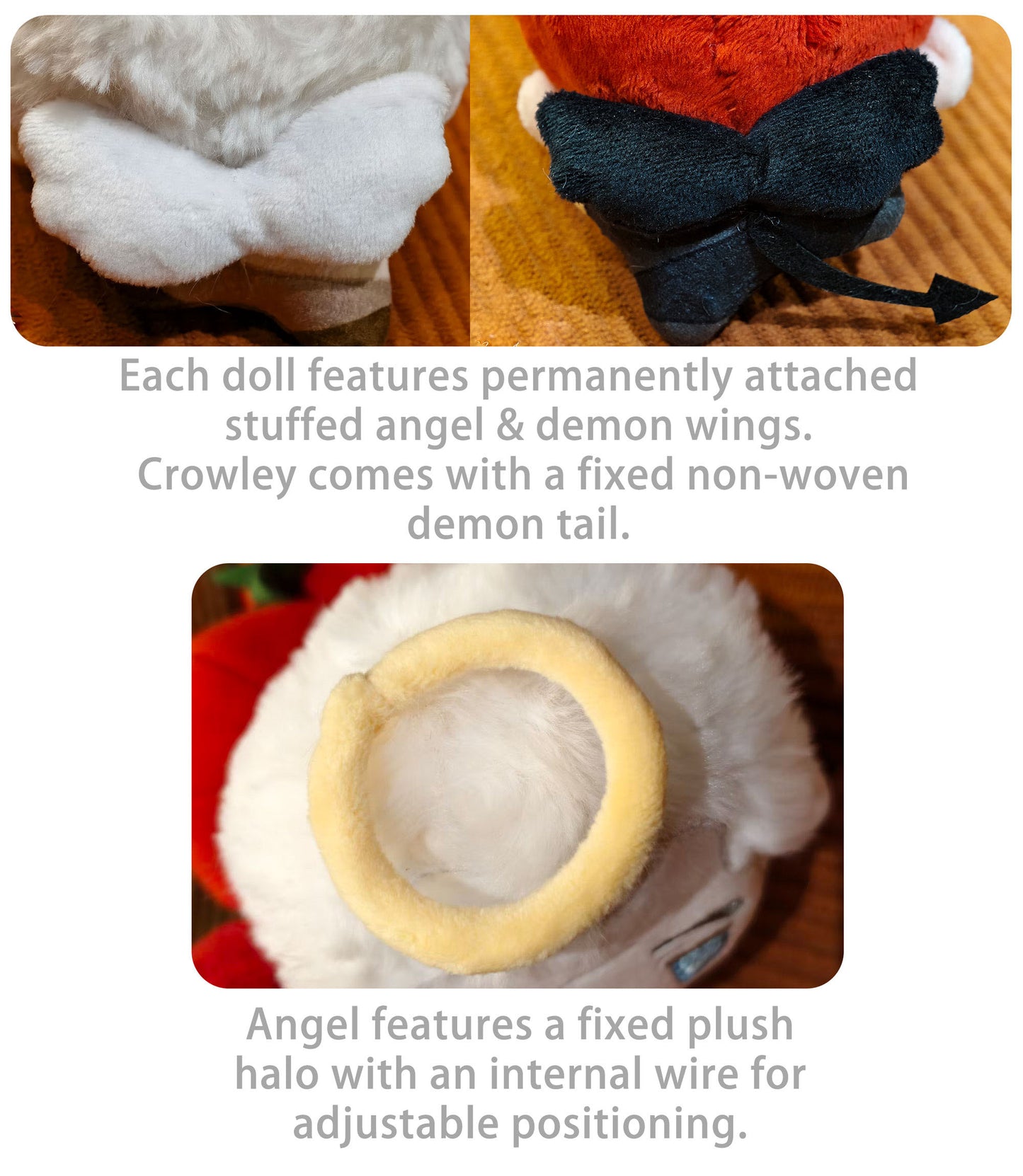 [Pre-order] Crowley × Aziraphale Raspberry Cream Pie flop-style chibi plush