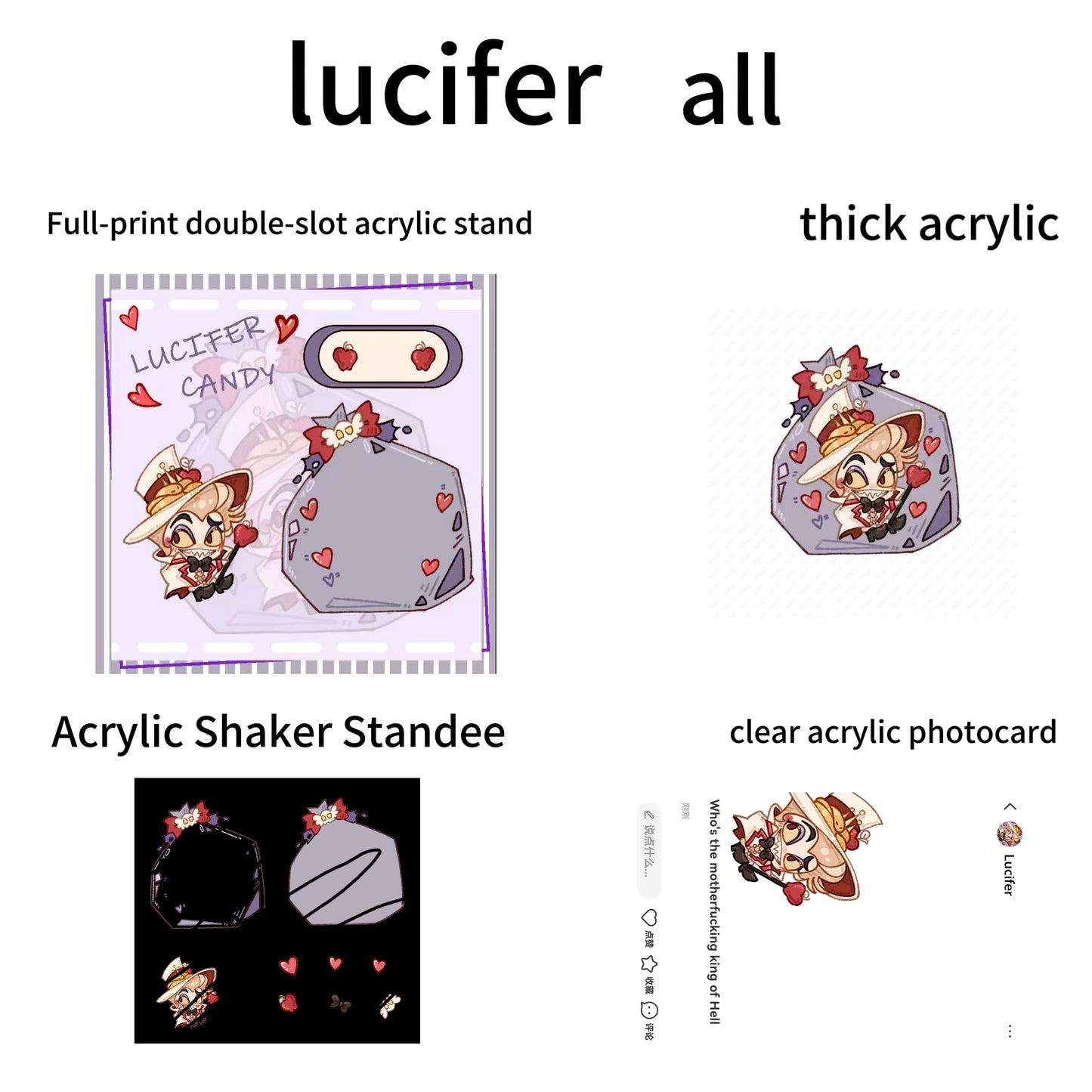 [Pre-order]Hazbin Hotel:Alastor,Lucifer,vees,candy bag acrylic products