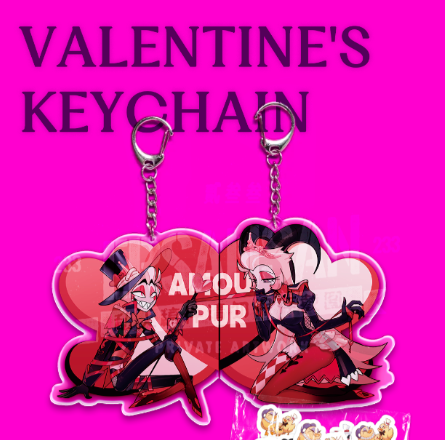 Lilith & Lucifer Valentine Magnetic Keychain