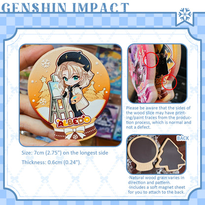 [Pre-order]-Winter Fluffy Series  RAISED RELIEF CARVED WOOD FRIDGE MAGNET