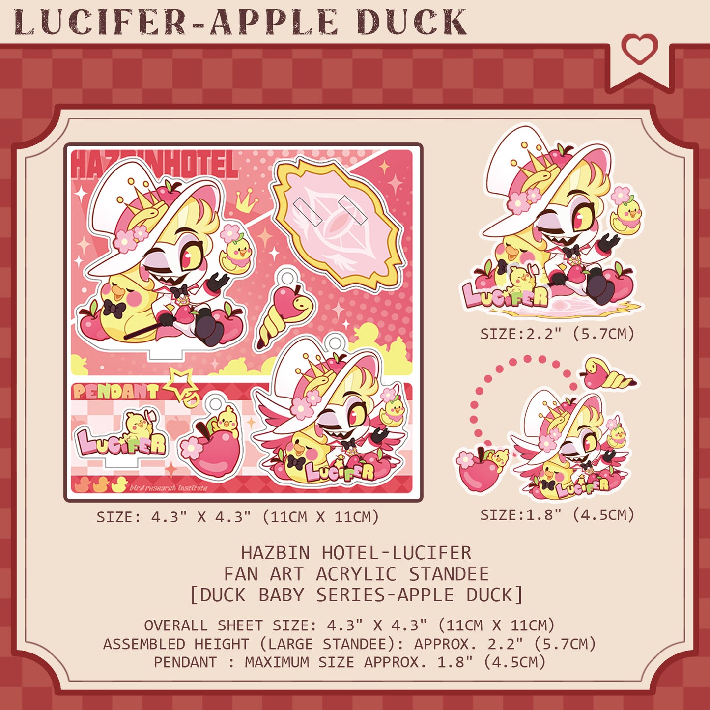 Hazbin Hotel Lucifer Morningstar-Fan Art Acrylic Standee-Duck Baby Series