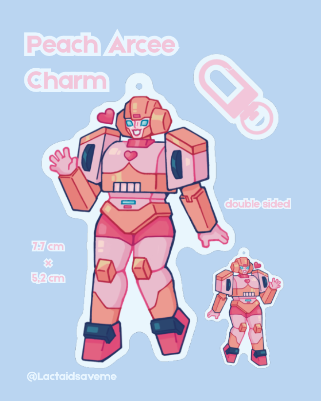 [Pre-order] Peach Arcee Acrylic Charm 7cm