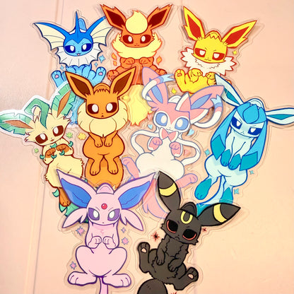 [Pre-order] Eeveelutions Tail-Wagging Acrylic Keychain