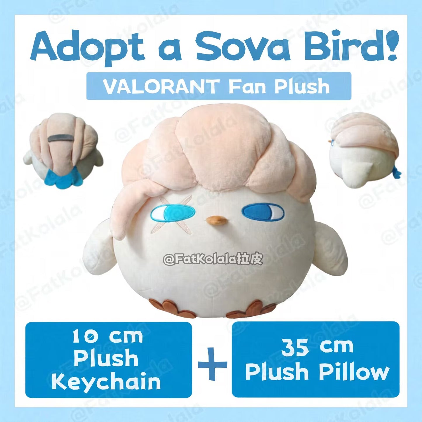 [Pre-order] Sova Bird Plush Set | 10 cm Plush Keychain Plush Pillow