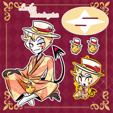 [2nd Pre-order] Kimono-Café Lucifer Standee and Keychain