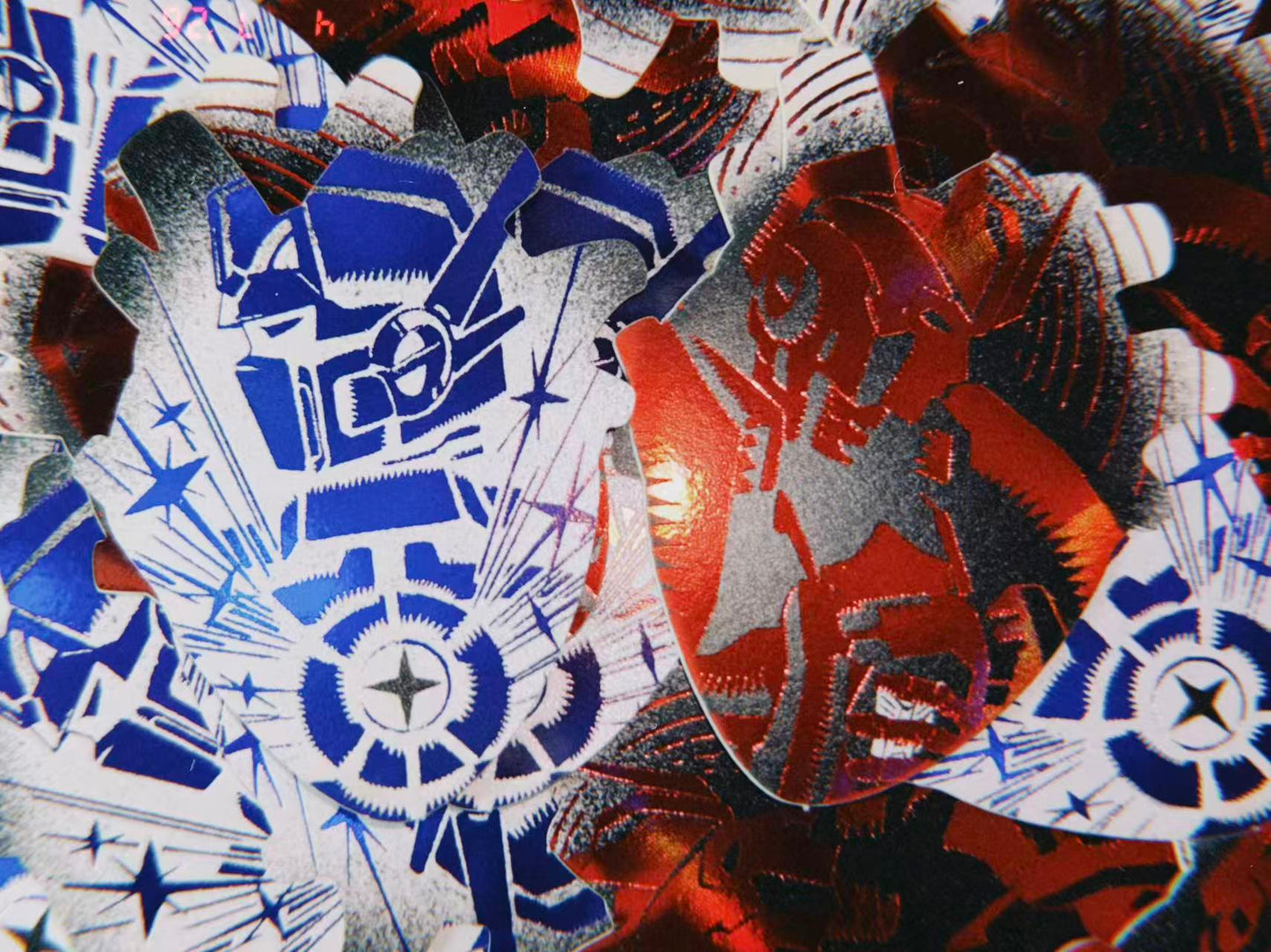IDW Optimus and Prowl Foil Heart Stamp Set