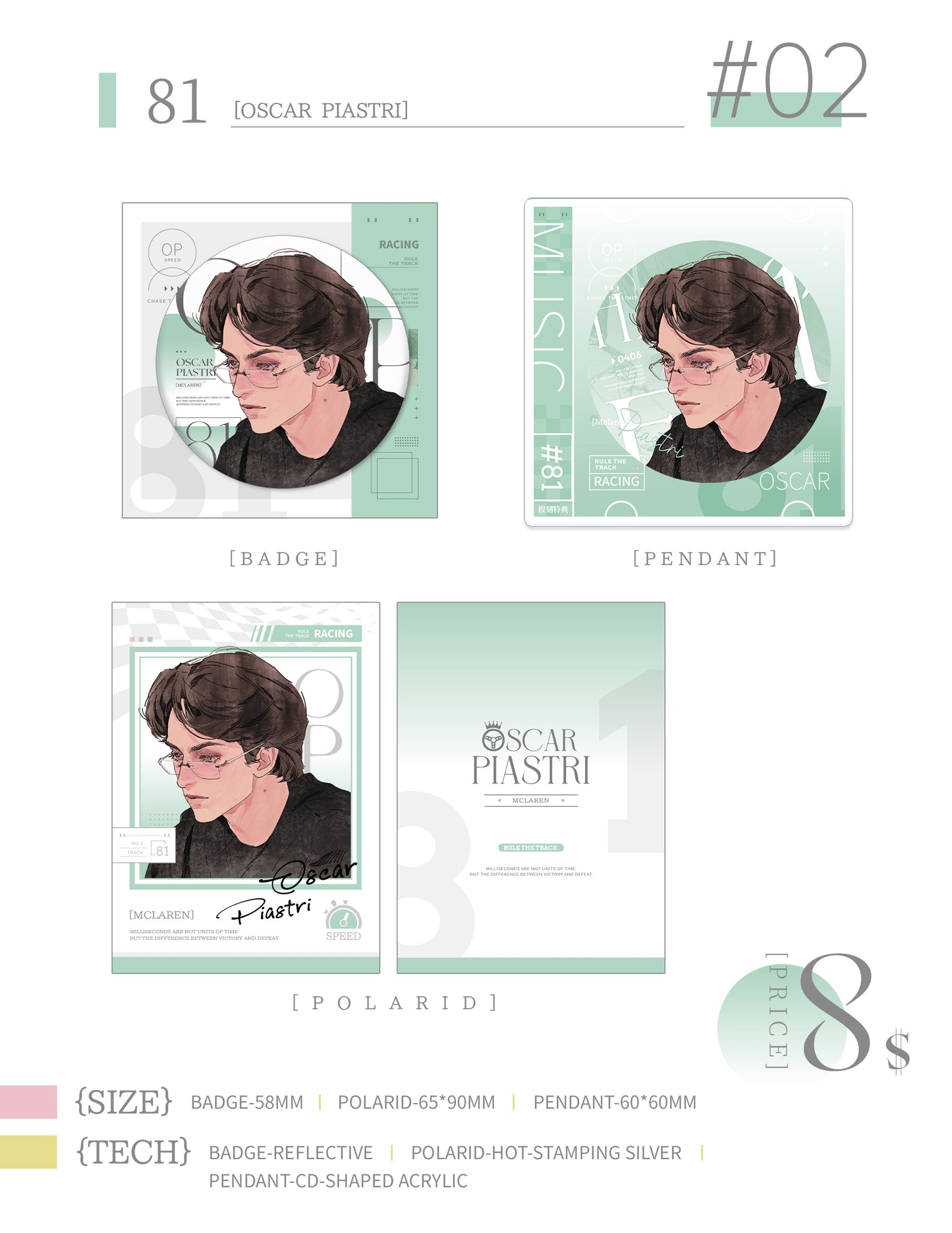 [Preorder]F1/Checkered Destiny  George Russell&Oscar Piastri&Lando Norris Fanmade Goods