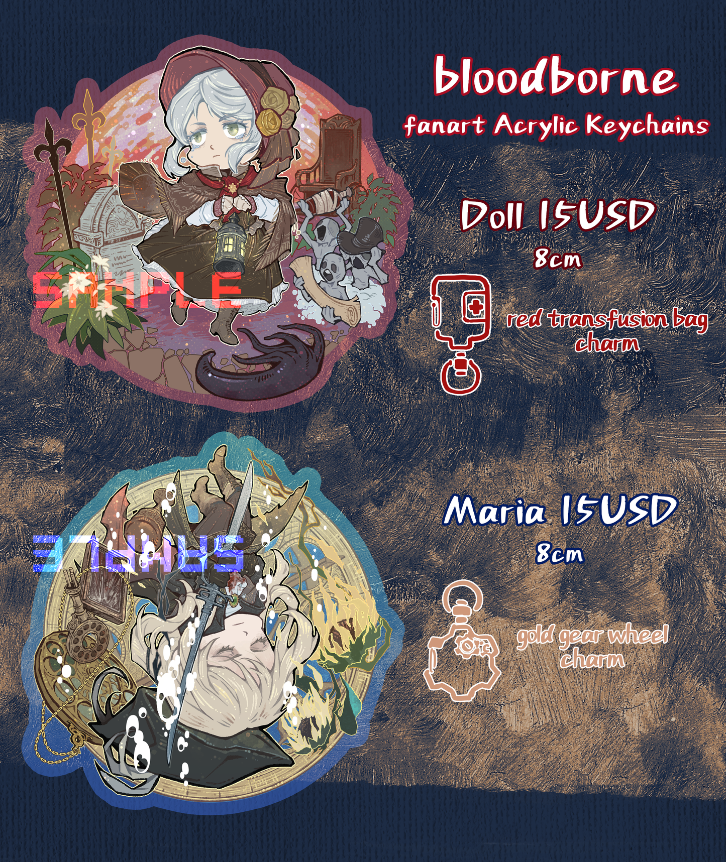 Bloodborne character  Fanart Acrylic Keychains & Acrylic Stands