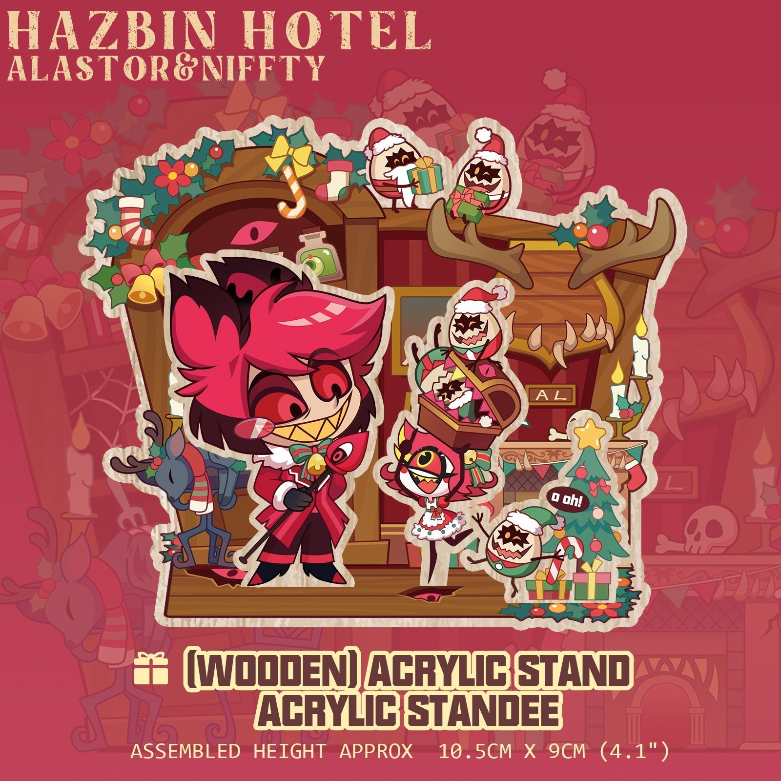 HH-HZB Holiday-Alastor＆Niffty“Raised Acrylic Standee/(Wooden