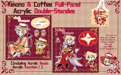 [2nd Pre-order] Kimono-Café Lucifer Standee and Keychain
