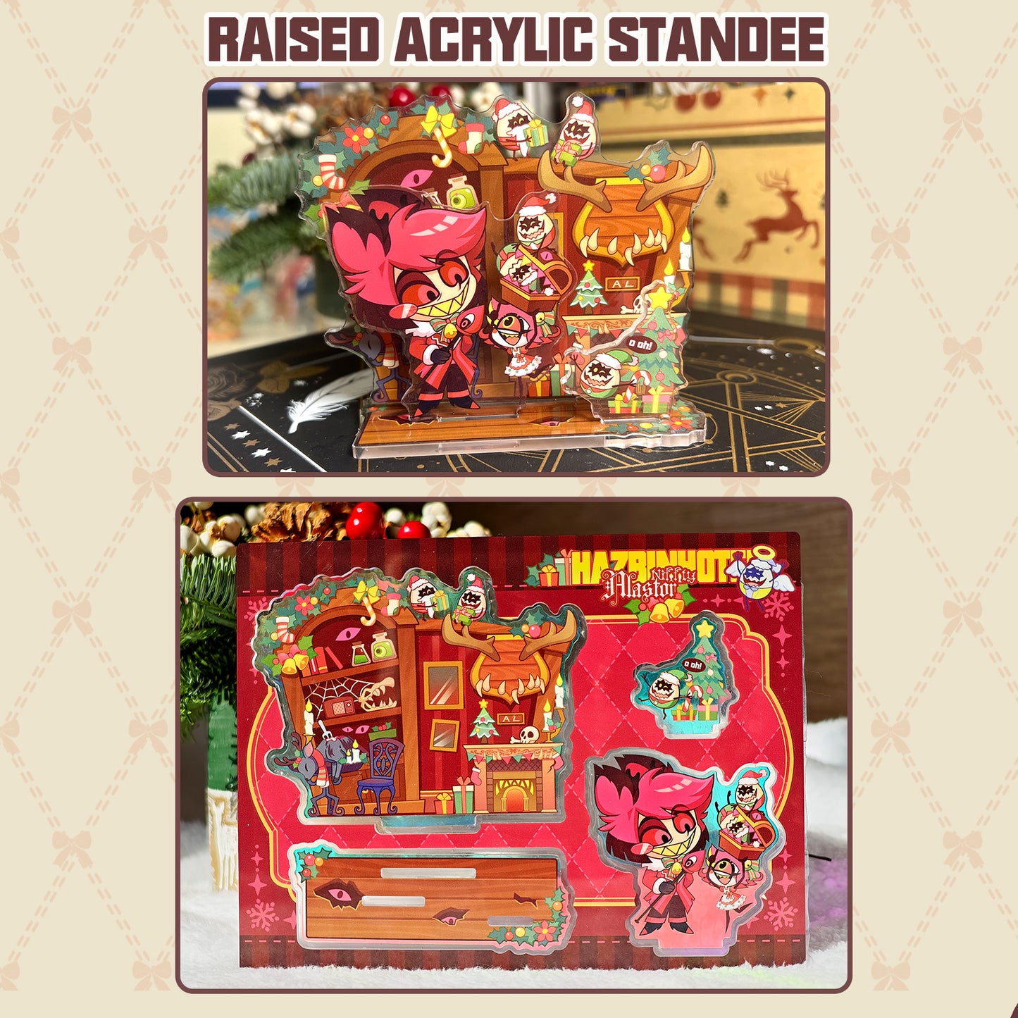 Hazbin Hotel-Hazbin Holiday-Alastor＆Niffty“Raised Acrylic Standee/(Wooden)  Acrylic Standee”