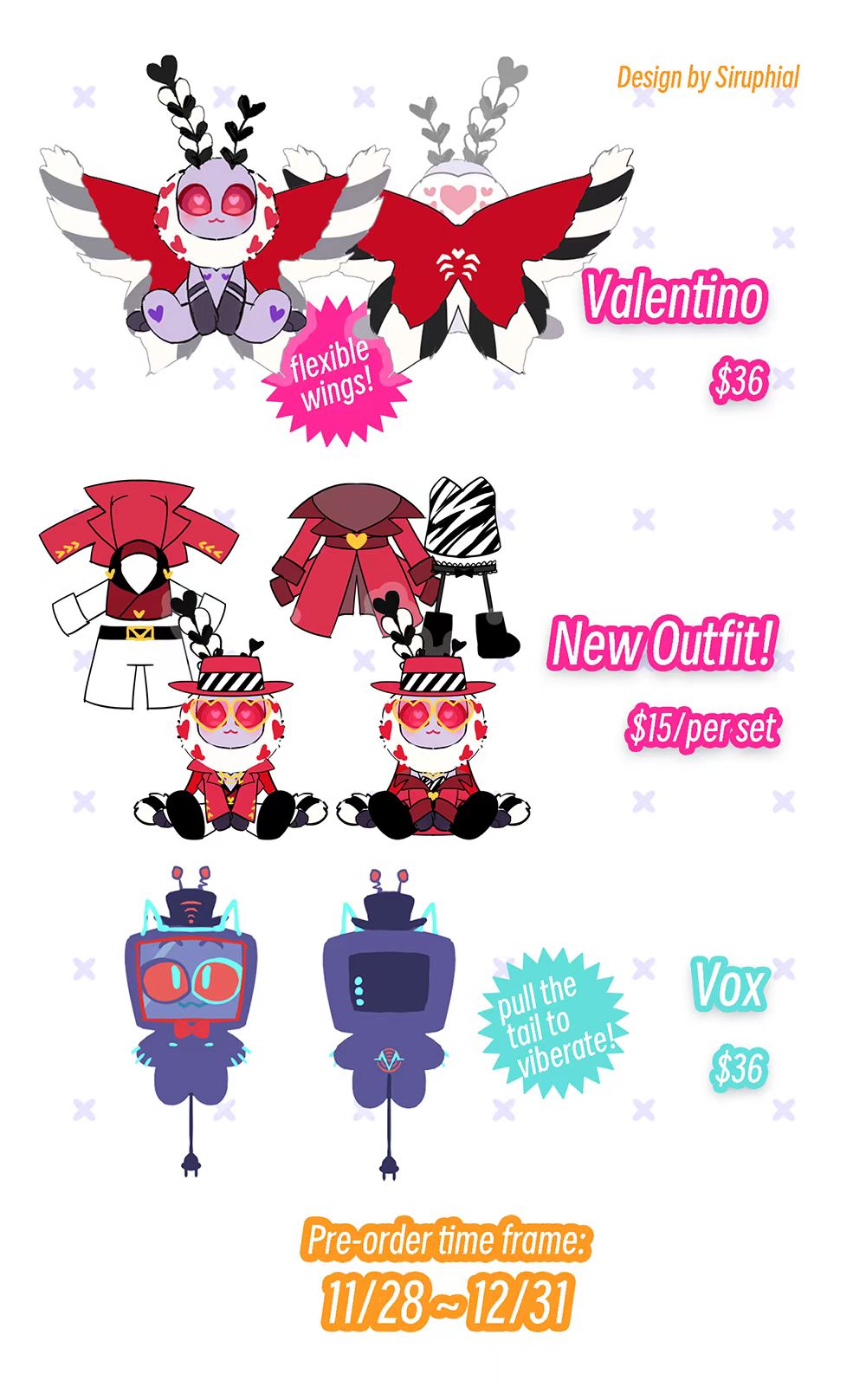 Pre-order Val & Vox Plushies-New Version