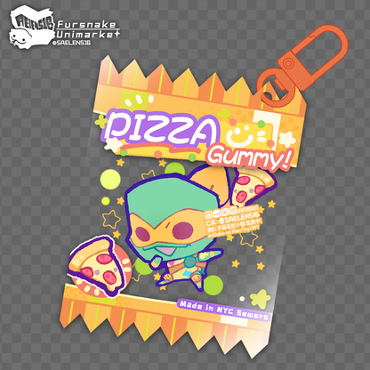 ROTTMNT Candy Bag Shaker Keychain Puffy Squishy PVC Charm