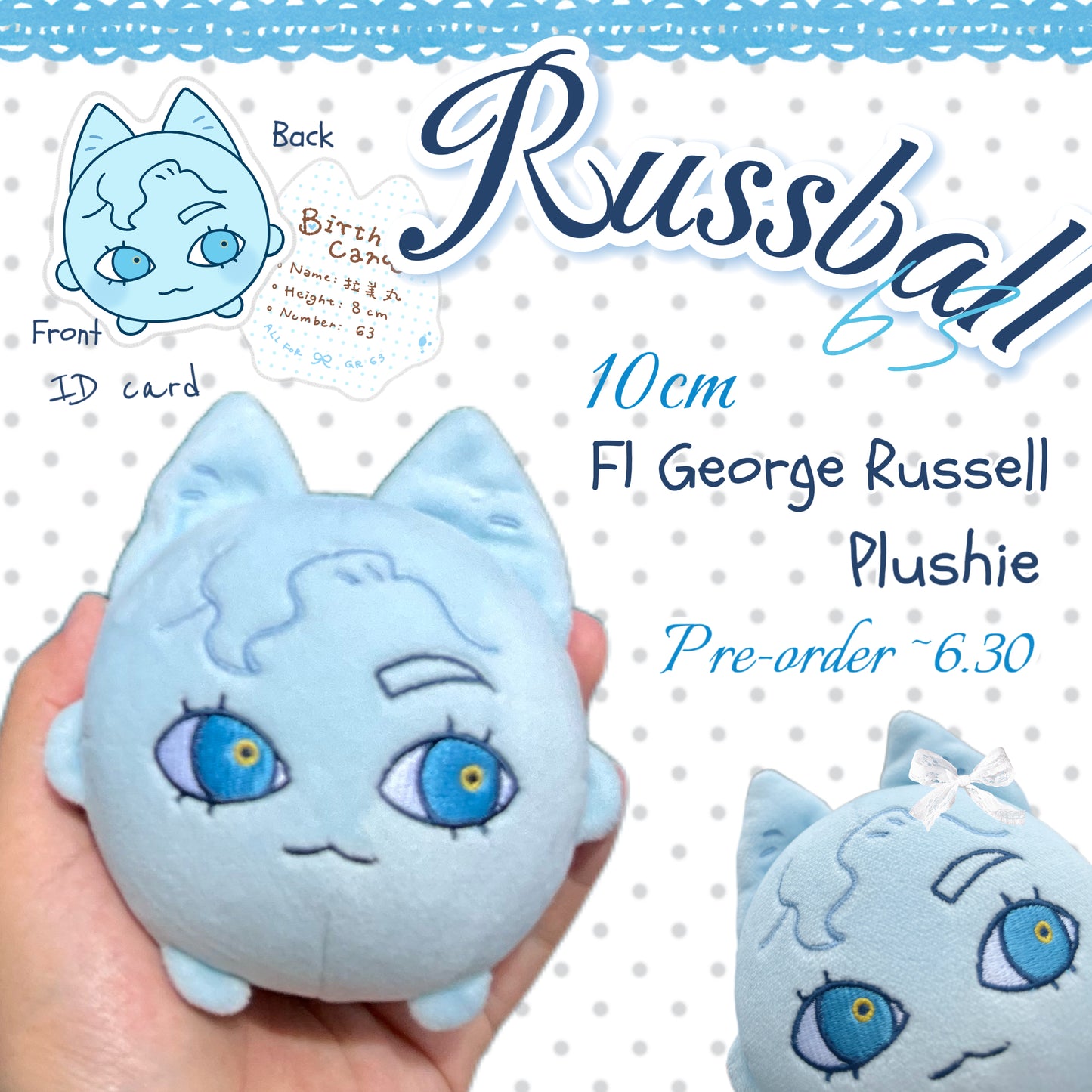 [Pre-order] 10cm GeorgeRussell Plushie F1