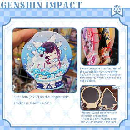 [Pre-order]-Winter Fluffy Series  RAISED RELIEF CARVED WOOD FRIDGE MAGNET