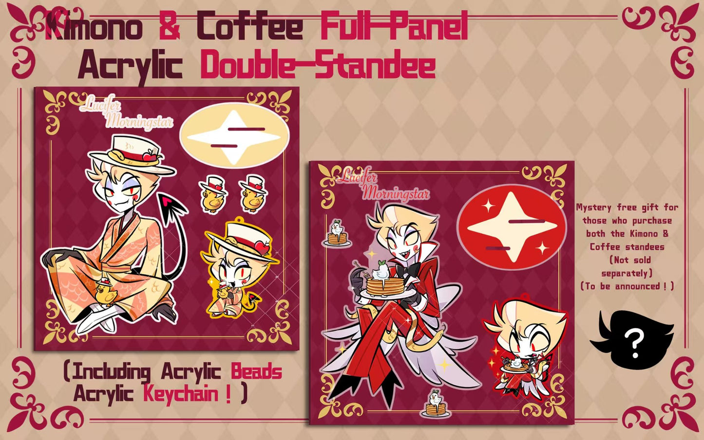[Pre-order] Kimono/Café Lucifer Standee and Keychain