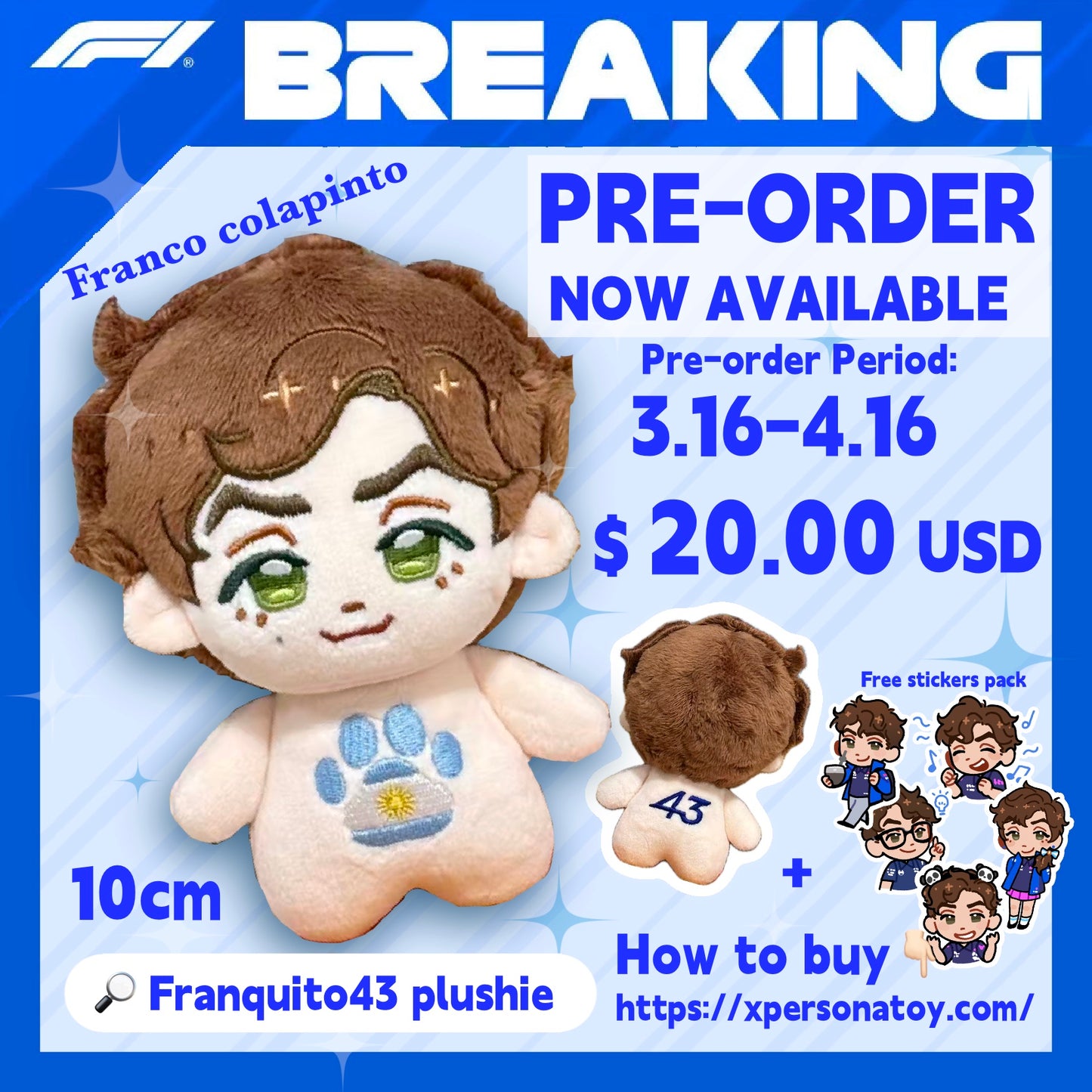 Franquito43 10cm plushie