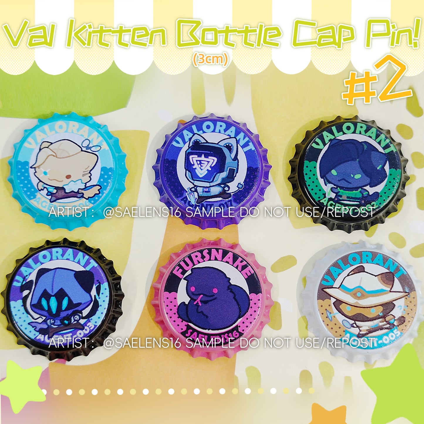 Val Agent Kittens Bottlecap Pin #2