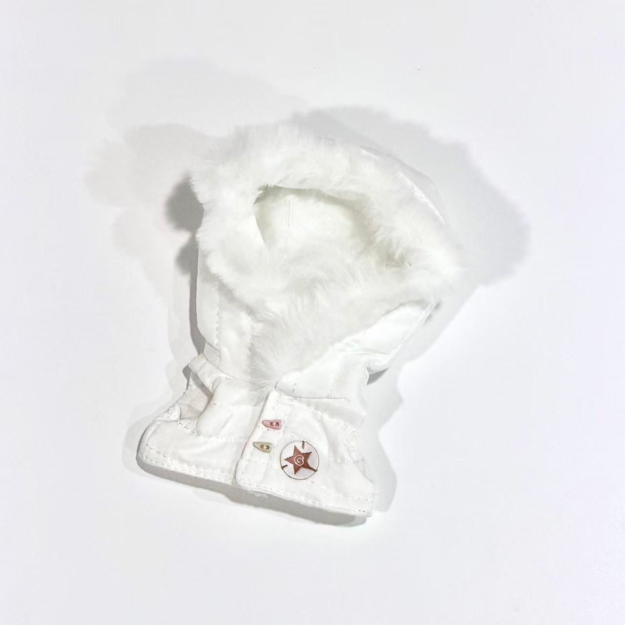 [In-stock]10cm Mini Plushie outfit-Winter Warm Fleece Down Jacket(white) Outfit