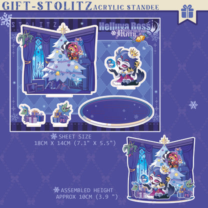 HB-stolitz-gift "Double-Love Badge/RAISED RELIEF CARVED WOOD FRIDGE MAGNET/Acrylic Standee"