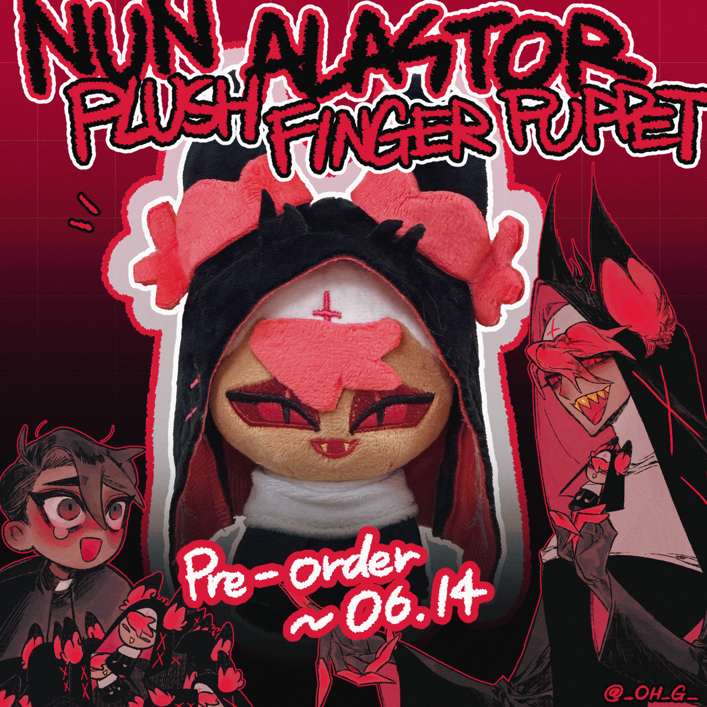[Pre-order] Nun Alastor Plush Finger Puppeet