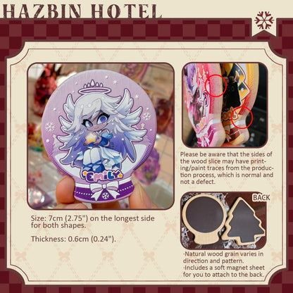 HH-Fan Art Winter Fluff-Raised Relief Carved Wood Fridge Magnet