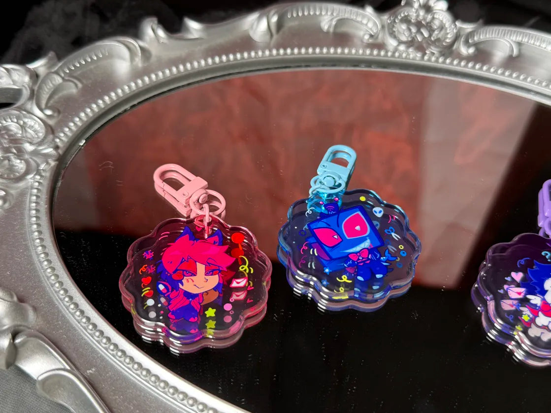 [Pre-order]Acrylic Vox and Alastor Flower Keychain