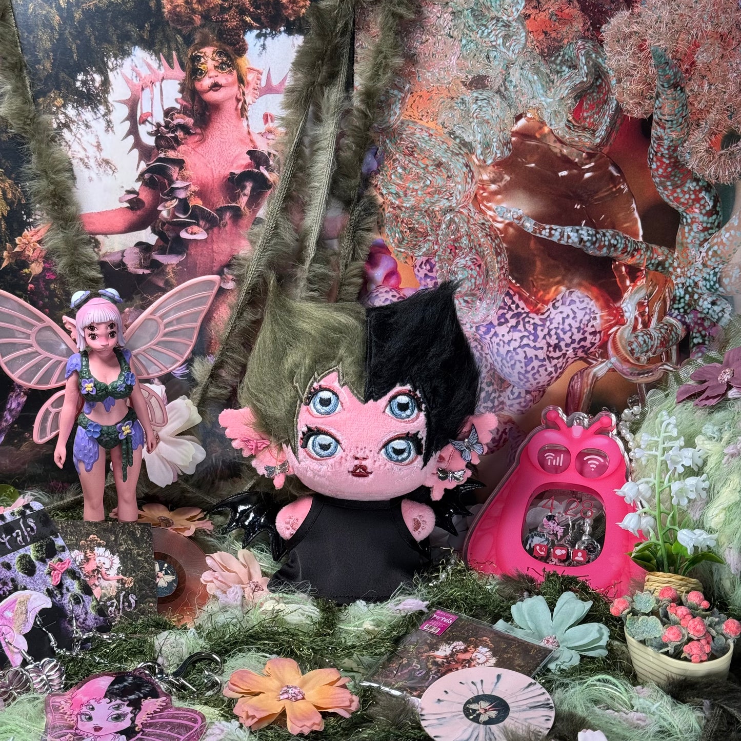 [In-stock]10cm green hair evil plush doll