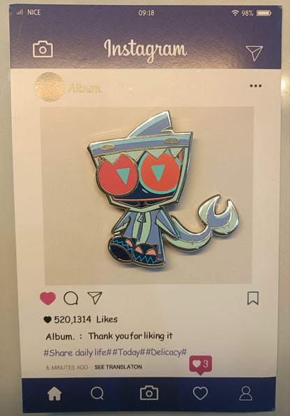 [In-stock]HH Shark Vox Metal Pin Silver-plated metal