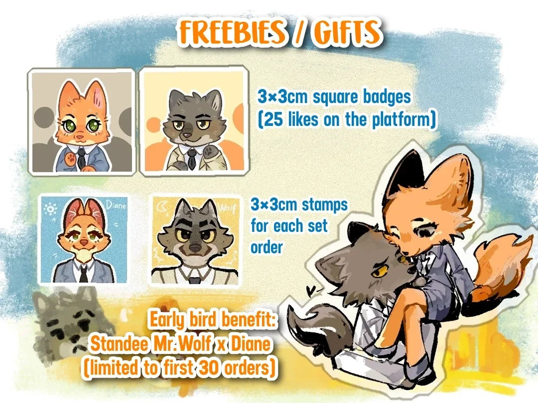 [Pre-order] The Bad Guys Wolf and Diane plush doll