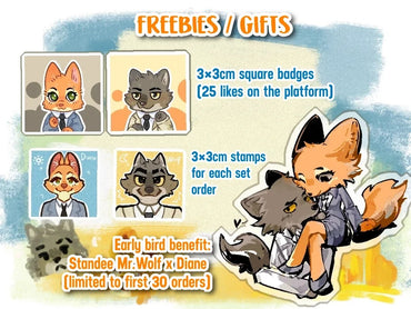 [Pre-order] The Bad Guys Wolf and Diane plush doll