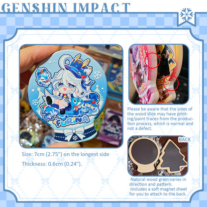 [Pre-order]-Winter Fluffy Series  RAISED RELIEF CARVED WOOD FRIDGE MAGNET