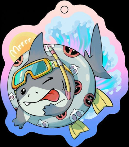 Jeff the land shark ripple acrylic pendant