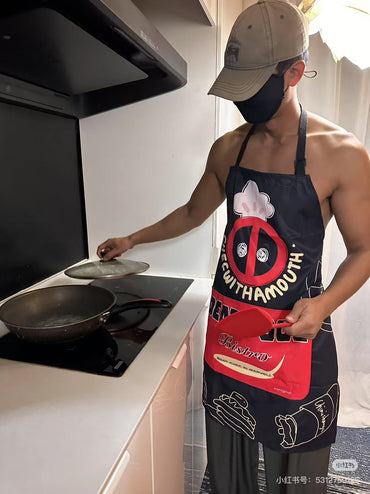 Dp fan made apron (black &yellow)(add cooking hat)