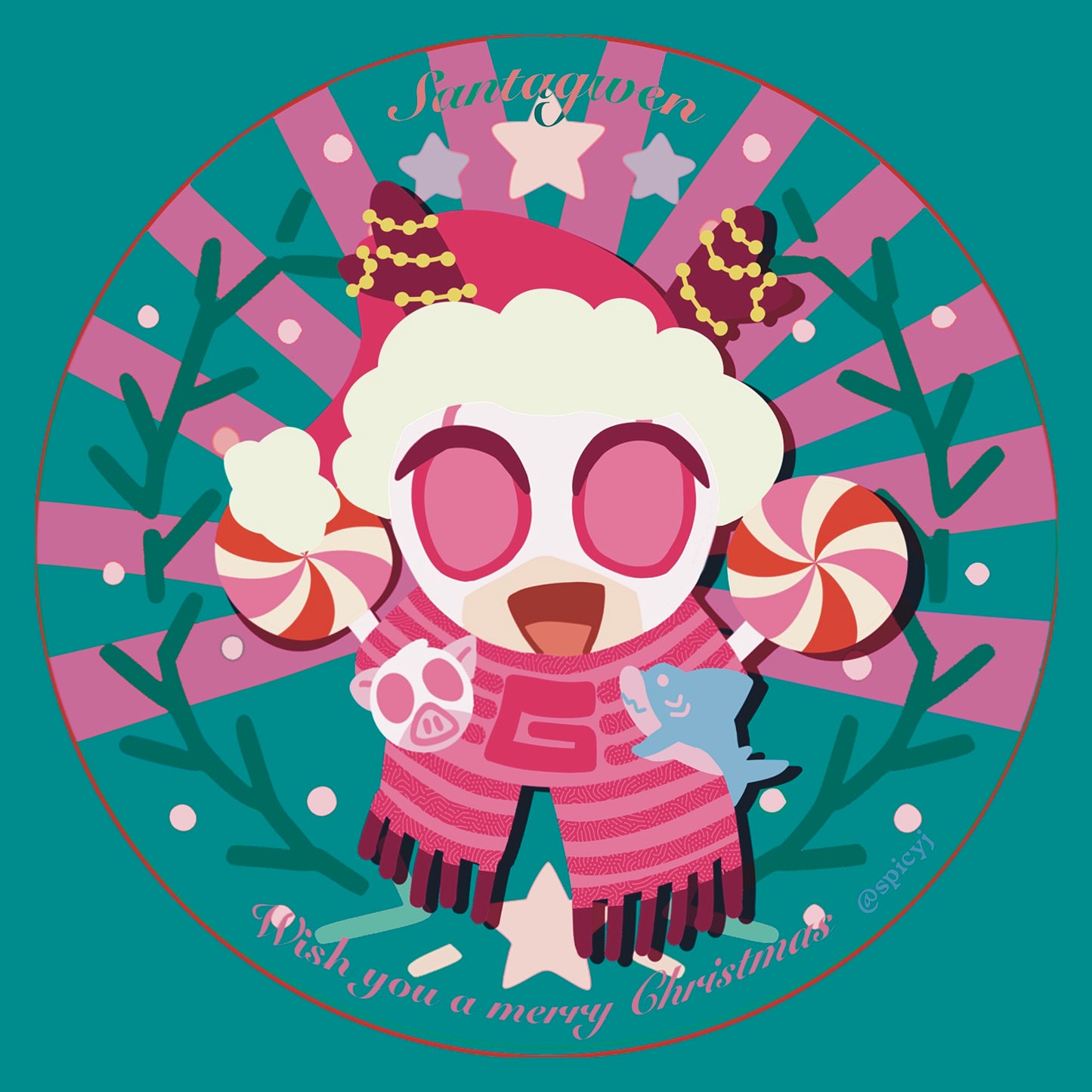 [Pre-order]Santapool&Gwenpool&Spidey&Jeff Christmas fridge magnet