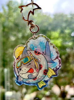 Jeff the land shark ripple acrylic pendant