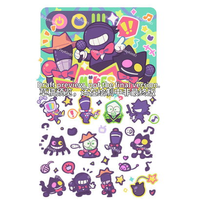 Mike Trio Transfer Sticker and Phone Charm Strap