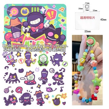 Mike Trio Transfer Sticker and Phone Charm Strap