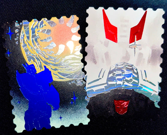 [In stock]-IDW Optimus & Prowl Dual-Foil Stamp Set